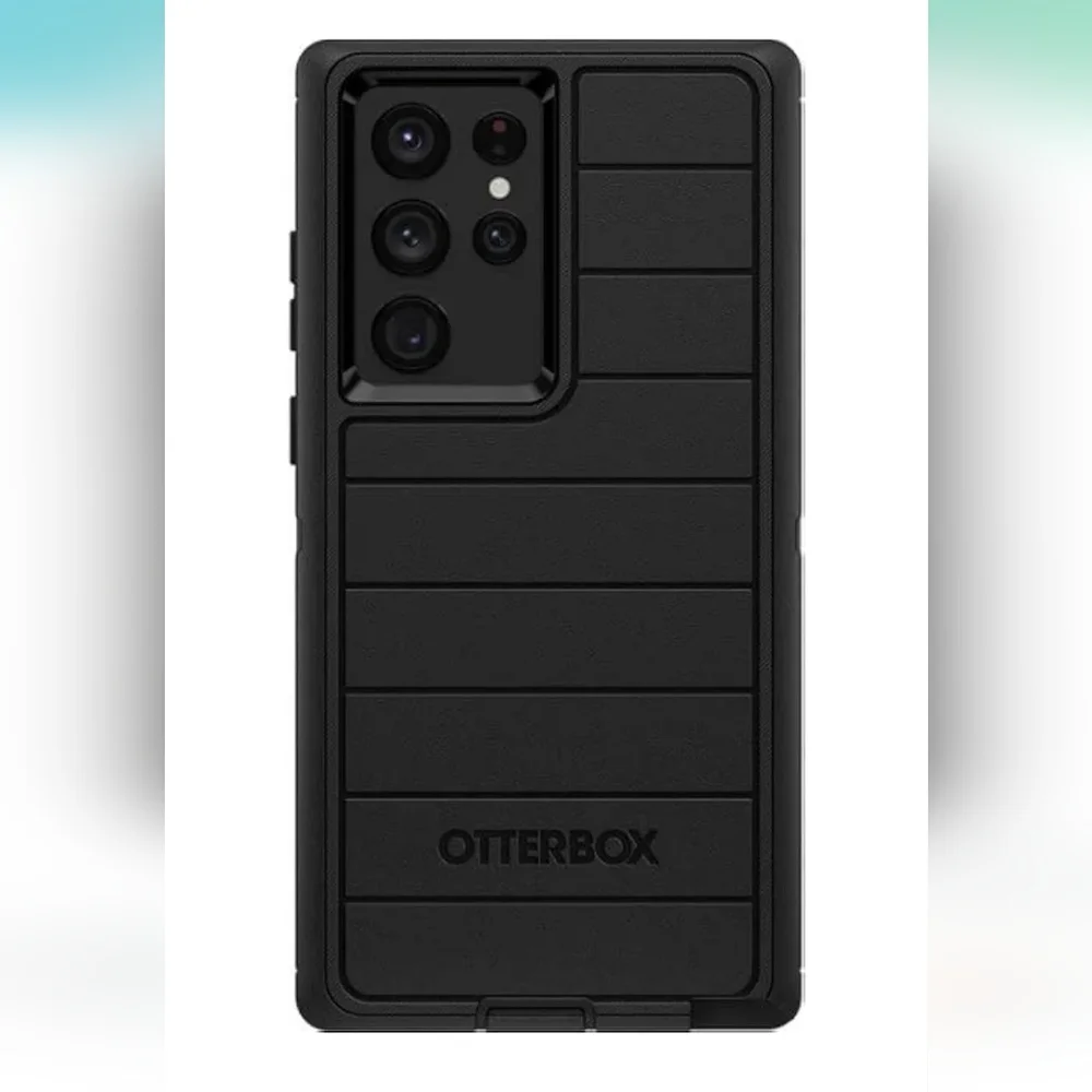 OtterBox Defender Series Black Phone Snap Protector Case with Frame S22 Ultra